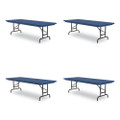 Adjustable Folding Tables, Rectangular, 72" X 30" X 22" To 32", Blue Top, Black Legs, 4/pallet Adjustable Folding Tables, Rectangular, 72" X 30" X 22" To 32", Blue Top, Black Legs, 4/pallet
