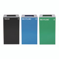 29 Gallon Trash/recycling Cans, Steel, Blue Recycling Can, Green Recycling Can, Black Trash Can With Square Lids 29 Gallon Trash/recycling Cans, Steel, Blue Recycling Can, Green Recycling Can, Black Trash Can With Square Lids