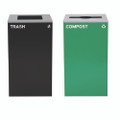 29 Gallon Trash/recycling Cans, Steel, Green Compost Can With Mixed Lid, Black Trash Can With Square Lid 29 Gallon Trash/recycling Cans, Steel, Green Compost Can With Mixed Lid, Black Trash Can With Square Lid