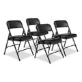 1200 Series Premium Vinyl Dual-hinge Folding Chair, Supports Up To 500 Lb, 17.75" Seat Height, Caviar Black, 4/carton 1200 Series Premium Vinyl Dual-hinge Folding Chair, Supports Up To 500 Lb, 17.75" Seat Height, Caviar Black, 4/carton
