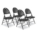 1100 Series Fan-back Tri-brace Dual Hinge Folding Chair, Supports Up To 500 Lb, 17.75" Seat Height, Black, 4/carton 1100 Series Fan-back Tri-brace Dual Hinge Folding Chair, Supports Up To 500 Lb, 17.75" Seat Height, Black, 4/carton