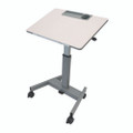 Pneumatic Adjustable Height Flip Top Student Desk, 27.5 X 19.5 X 26.25 To 42, White/gray Pneumatic Adjustable Height Flip Top Student Desk, 27.5 X 19.5 X 26.25 To 42, White/gray