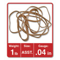 Rubber Bands, Size 54 (assorted), Assorted Gauges, Beige, 1 Lb Box