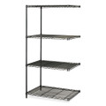 Industrial Add-on Unit, Four-shelf, 36w X 24d X 72h, Steel, Black Industrial Add-on Unit, Four-shelf, 36w X 24d X 72h, Steel, Black