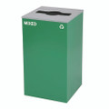 29 Gallon Trash/recycling Cans, Steel, Green Mixed Recycling Can With Mixed Lid 29 Gallon Trash/recycling Cans, Steel, Green Mixed Recycling Can With Mixed Lid