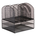 Onyx Mesh Desk Organizer, Two Horizontal And Six Upright Sections, Letter Size Files, 13.25 X 11.32 X 13.32, Black Onyx Mesh Desk Organizer, Two Horizontal And Six Upright Sections, Letter Size Files, 13.25 X 11.32 X 13.32, Black