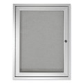 1 Door Enclosed Vinyl Bulletin Board With Satin Frame, 18" X 24", Silver Surface, Satin Aluminum Frame 1 Door Enclosed Vinyl Bulletin Board With Satin Frame, 18" X 24", Silver Surface, Satin Aluminum Frame