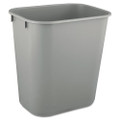 Deskside Plastic Wastebasket, Rectangular, 3.5 Gal, Gray Deskside Plastic Wastebasket, Rectangular, 3.5 Gal, Gray