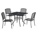 Interion Mesh Cafe Table And Chair Sets, Square, 36 X 36 X 29, Black Top, Black Base/legs Interion Mesh Cafe Table And Chair Sets, Square, 36 X 36 X 29, Black Top, Black Base/legs