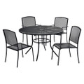 Interion Mesh Cafe Table And Chair Sets, Round, 36" Dia X 29"h, Black Top, Black Base/legs Interion Mesh Cafe Table And Chair Sets, Round, 36" Dia X 29"h, Black Top, Black Base/legs