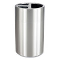 Triple Recycling Receptacle, 40 Gal, Steel, Brushed Aluminum Triple Recycling Receptacle, 40 Gal, Steel, Brushed Aluminum