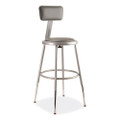 6400 Series Height Adjustable Heavy Duty Padded Stool With Backrest, Supports Up To 300 Lb, 19" To 27" Seat Height, Gray 6400 Series Height Adjustable Heavy Duty Padded Stool With Backrest, Supports Up To 300 Lb, 19" To 27" Seat Height, Gray