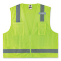 Glowear 8249z-s Single Size Class 2 Economy Surveyors Zipper Vest, Polyester, X-large, Lime