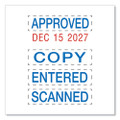 Printy Economy Micro 5-in-1 Date Stamp, Self-inking, 0.75" X 1", Blue/red
