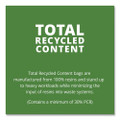 Total Recycled Content Plastic Trash Bags, 65 Gal, 1.5 Mil, 50" X 51", Brown/black, 100/carton