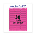High-visibility Permanent Laser Id Labels, 1 X 2 5/8, Neon Magenta, 750/pack