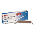 Self-adhesive Paper Fasteners, 1" Capacity, 2.75" Center To Center, Brown, 100/box