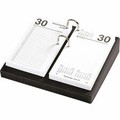 Dacasso Classic Calendar Holder - Support 3.50" x 6" Media - Leather - Black, Silver - 1 Each