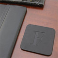 Dacasso Leatherette Square Coaster Set - Square - Black - Leatherette - 1Each