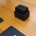 Dacasso Leatherette Square Coaster Set - Square - Black - Leatherette - 1Each
