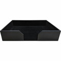 Dacasso Classic Leather Conference Pad Holder - 17" Height x 14" Width - Leather, Felt, Fabric - Black - 1 Each