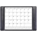 Dacasso Leather Calendar Desk Pad - Rectangular - 12 Sheets - Top Grain Leather, Leatherette, Velveteen - Black