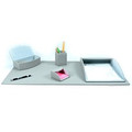 Dacasso 5-piece Home/Office Leather Desk Accessory Set - Velveteen, PU Leather - Taupe - 1 Each