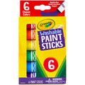 Crayola Washable Paint Sticks - Red, Orange, Yellow, Blue, Green, Purple - Washable - 6 / Pack
