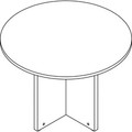 Lorell Prominence 2.0 Round Laminate Conference Table - 29" Height x 42" Diameter, x 1" Thickness Top - Material: Particleboard - Finish: Gray - 1 Each