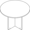 Lorell Prominence 2.0 Round Laminate Conference Table - 29" Height x 42" Diameter, x 1" Thickness Top - Material: Particleboard - Finish: Gray - 1 Each