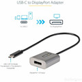 StarTech.com USB-C to DisplayPort Adapter - 1 x 24-pin Type C USB Male - 1 x 20-pin DisplayPort DisplayPort 1.4 Digital Audio/Video Female - 7680 x 4320 Supported - Gray - 1 Each