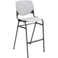 KFI Barstool Chair - Light Gray Seat Color - Polypropylene Seat Material - Light Gray Back Color - Aluminum Alloy, Polypropylene Back Material - Black Frame Color - Steel Frame Material - Four-legged Base - 1 Each