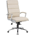 Boss Executive CaressoftPlus Chair - Beige Seat Color - Vinyl Seat Material - Beige Back Color - Vinyl Back Material - Chrome Frame Color - Metal Frame Material - 5-star Base - 1 / Carton