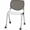 KFI Stacking Chair - Brownstone, White - 1 Each
