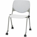 KFI Stacking Chair - Light Gray, White - 1 Each