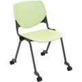 KFI Stacking Chair - Lime Green Seat Color - Polypropylene Seat Material - Lime Green Back Color - Polypropylene Back Material - Powder Coated Black Frame Color - Steel Frame Material - Four-legged Base - 1 Each
