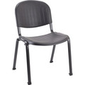 Lorell Low-Back Stack Chairs - Polypropylene Seat Material - Polypropylene Back Material - Low Back - Four-legged Base - Black - 4 / Carton