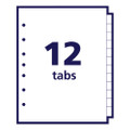 Preprinted Tab Dividers, 12-tab, 8.5 X 5 1/2
