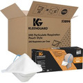 Kleenguard N95 Pouch Respirator - Recommended for: Face - Regular - White, Blue - Comfortable, Breathable, Adjustable Nose-piece, Lightweight, Foldable, Head Strap, Particle Filtration Efficiency (PFE) - 20/Pack - 12 / Carton