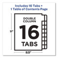 Customizable Toc Ready Index Double Column Multicolor Dividers, 16-tab, Letter