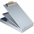 Saunders Cruiser Mate Form Holder with Storage - 1" Clip Capacity - Top Opening - 8 1/2" x 14" Sheet Size - Aluminum - Gray - 1 Each