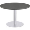 Special-T Sienna Bar-height Cafe Table - Gray Round Top - Powder Coated, Metallic Silver Base - 1.25" Table Top Thickness x 42" Table Top Diameter - 42" Height - Assembly Required - High Pressure Laminate (HPL), Particleboard Top Material - 1 Each