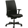 HON Ignition Chair - Black Seat Color - Vinyl Seat Material - Black Back Color - Fabric Back Material - Black Frame Color - Mid Back - 5-star Base - Black - 1 Each
