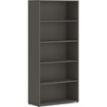 HON Mod HLPLBC3013B5 Book Case - 65" Height x 30" Width x 13" Depth - 5 Shelve(s) - 3 Adjustable Shelf(ves) - Finish: Slate Teak - Adjustable Shelf, Durable, Laminated, Scratch Resistant, Spill Resistant, Stain Resistant - 1 Each