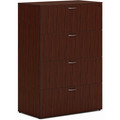 HON Mod HLPLLF3620L4 Lateral File - 53" Height x 36" Width x 20" Depth - 4 - Finish: Traditional Mahogany - 1 Each