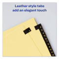 Preprinted Black Leather Tab Dividers W/gold Reinforced Edge, 31-tab, Ltr