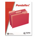 Interior File Folders, 1/3-cut Tabs: Assorted, Letter Size, Red, 100/box