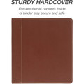 Samsill Contrast Stitch Leather Ring Binder - 1" Binder Capacity - Letter - 8 1/2" x 11" Sheet Size - 200 Sheet Capacity - Fastener(s): Round Ring - Pocket(s): 2, Internal - Bonded Leather, LeatherGrain - Tan - Durable, Spine, Rivet - 1 Each