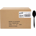 Genuine Joe Medium-weight Individually Wrapped Teaspoons - Teaspoon - Breakroom - Disposable - Black - 1000 / Carton