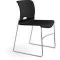 HON 4040 Series High Density Olson Stacker Chair - Onyx Seat Color - Plastic Seat Material - Onyx Back Color - Plastic Back Material - Chrome Frame Color - Steel Frame Material - 4 / Carton